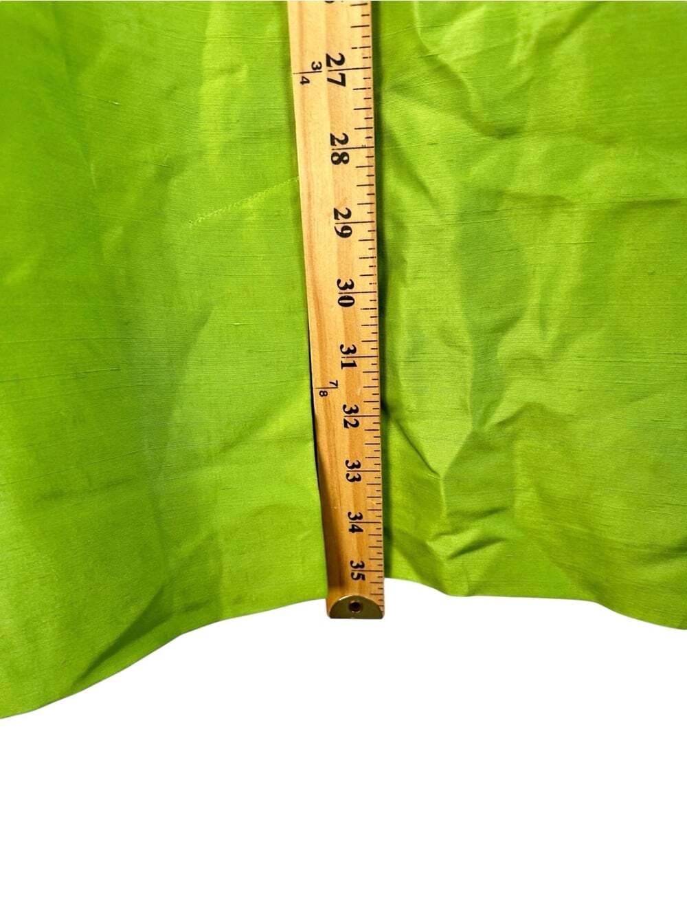 Talbots 100% Silk Sheath Dress 14P Chartreuse Green Bow Waist Petite Cocktail - Picture 13 of 16